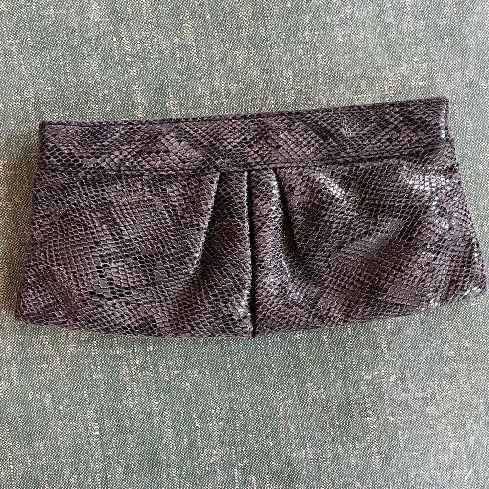 Style & Co Faux Snake Skin Clutch EUC
